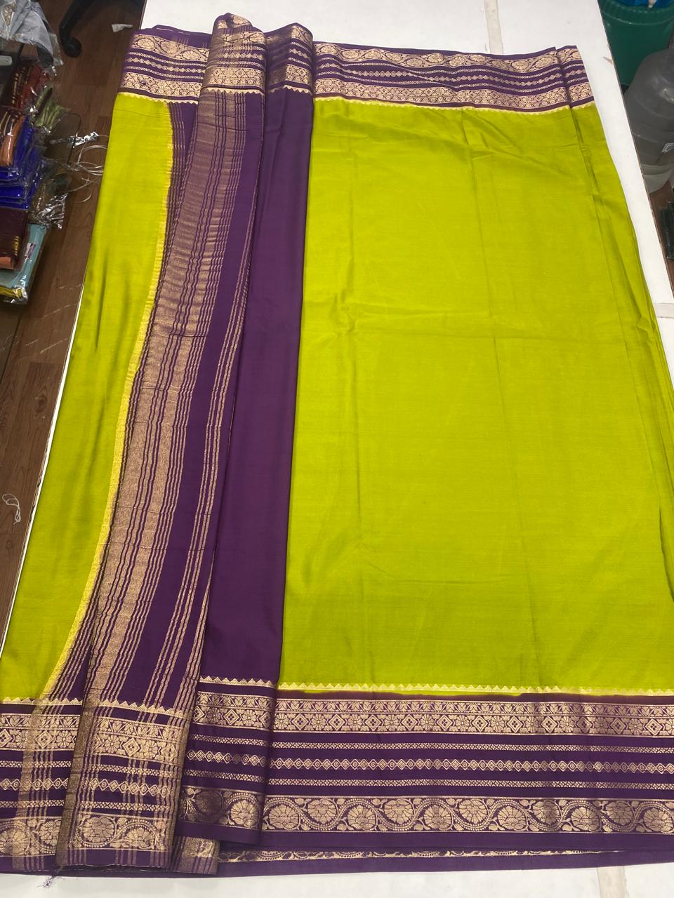 Mysore Crepe Zari Border Saree (2944B)