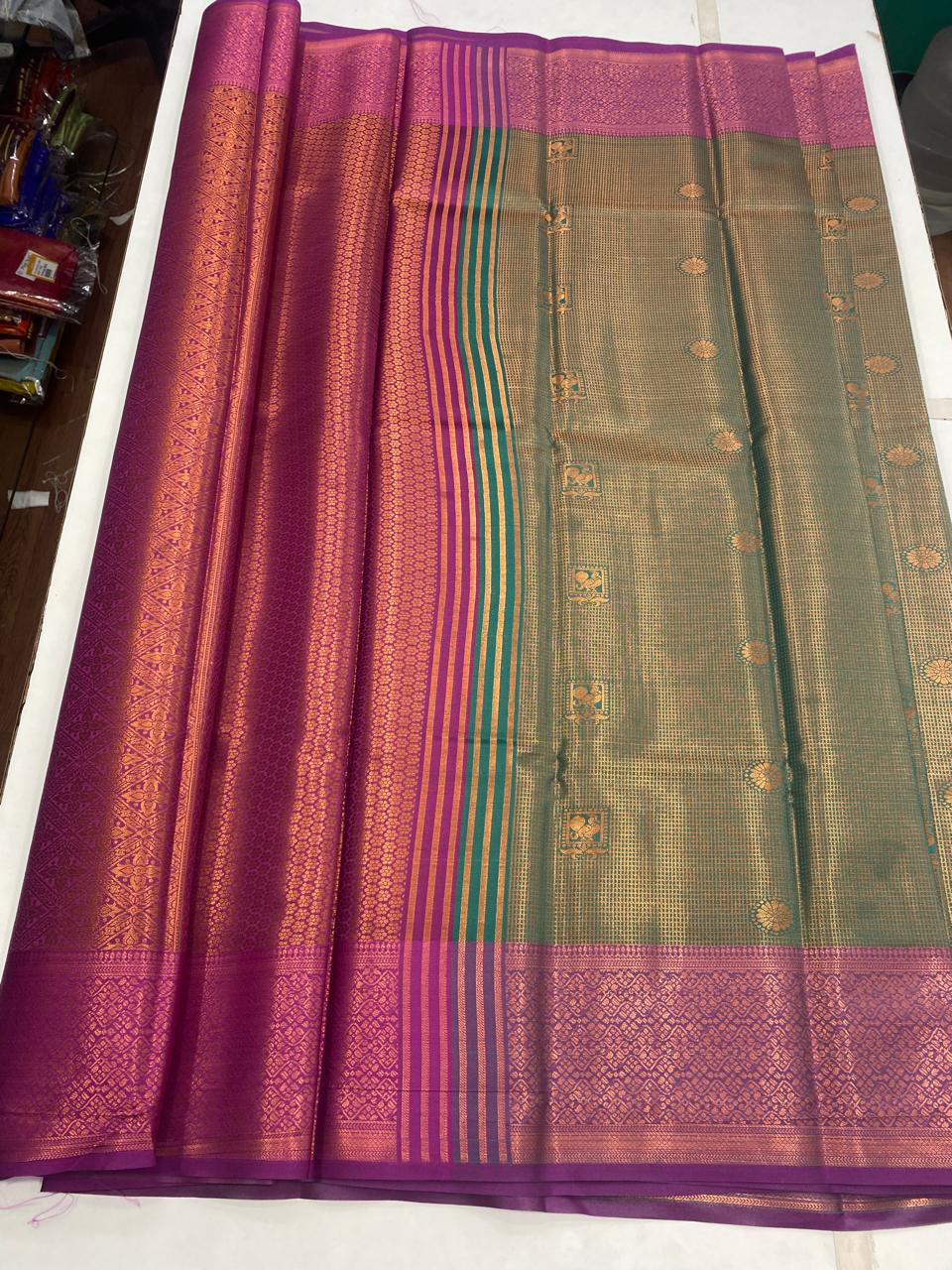 Semi Silk Broket Saree (2935A)
