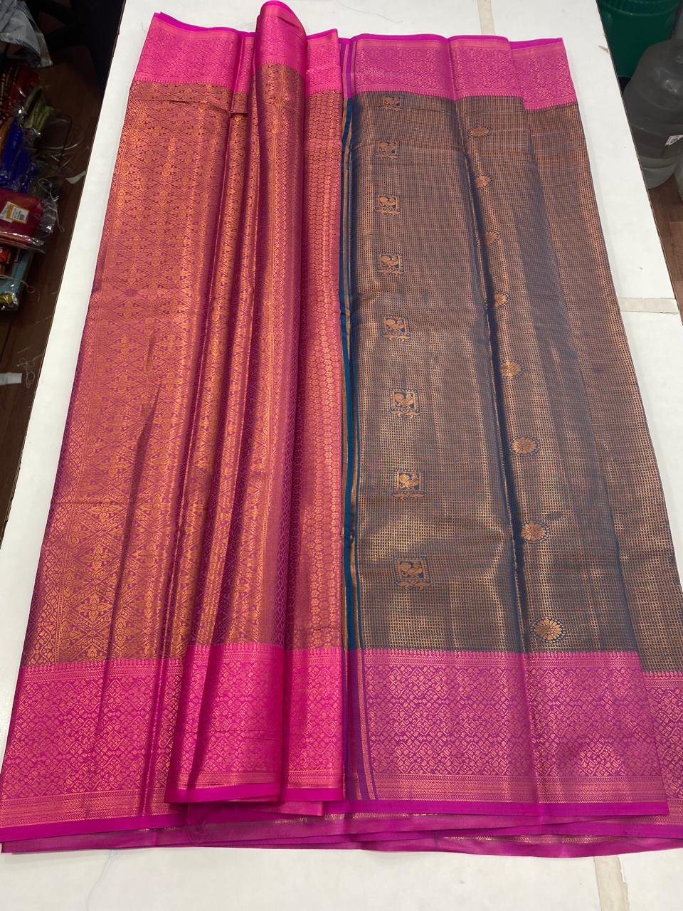 Semi Silk Broket Saree (2935A)