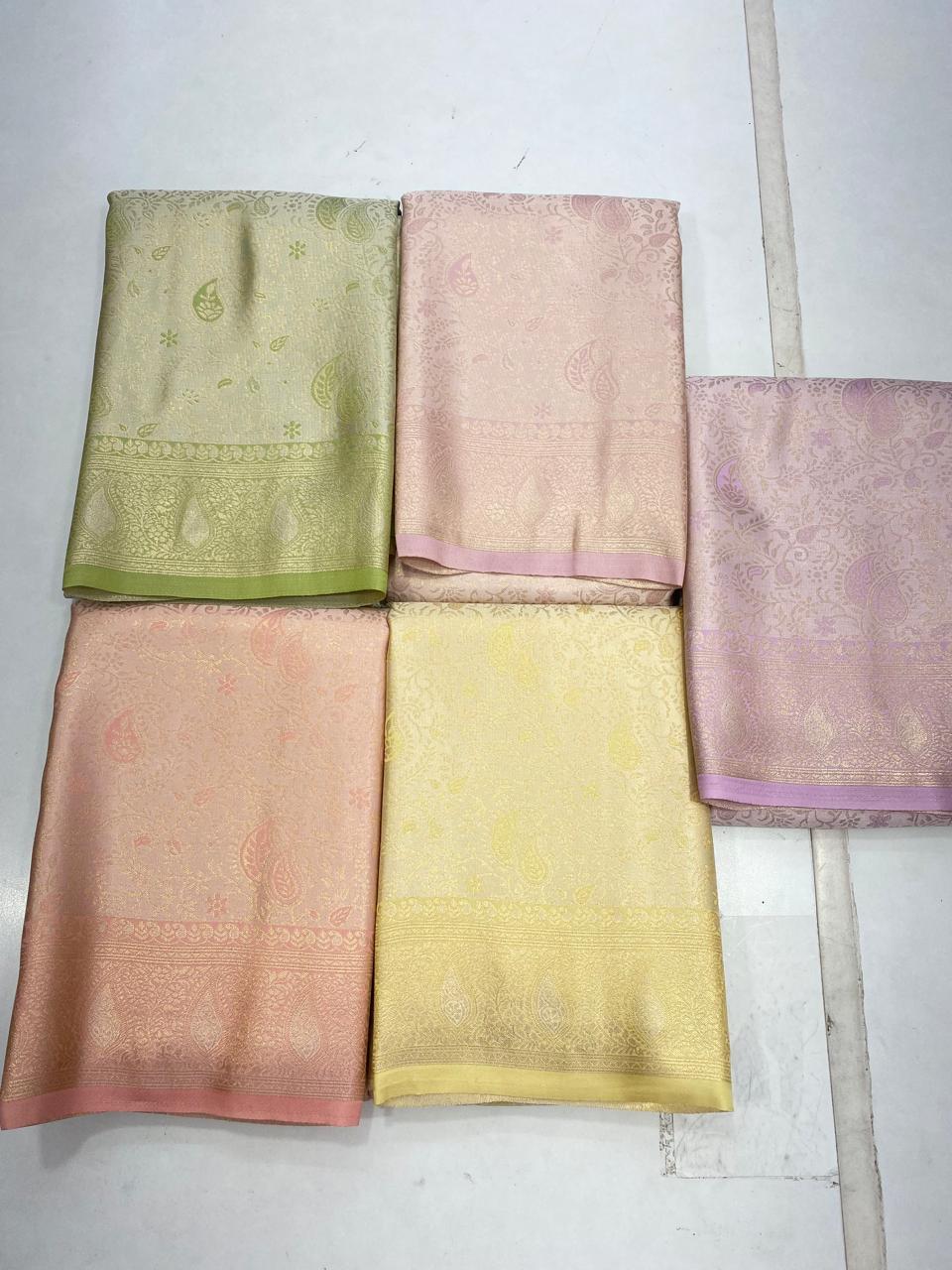 Semi Silk Tissue Broket Satin Saree (2787C)