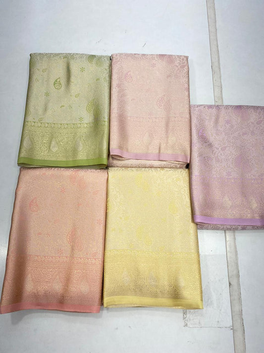 Semi Silk Tissue Broket Satin Saree (2787C)