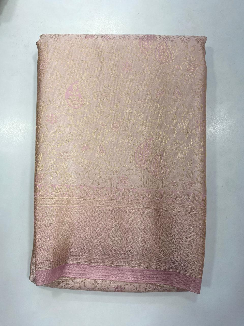 Semi Silk Tissue Broket Satin Saree (2787C)