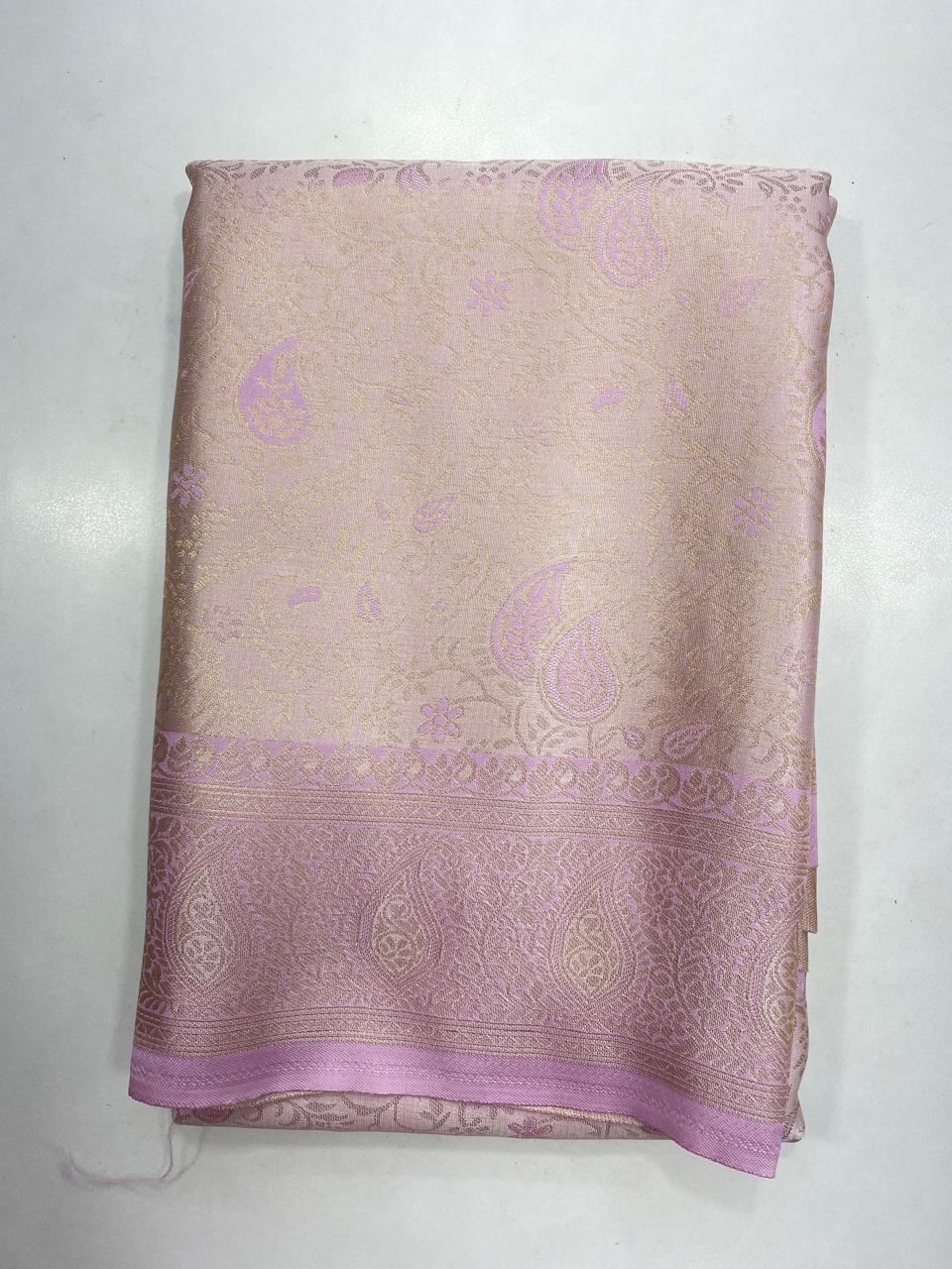Semi Silk Tissue Broket Satin Saree (2787C)