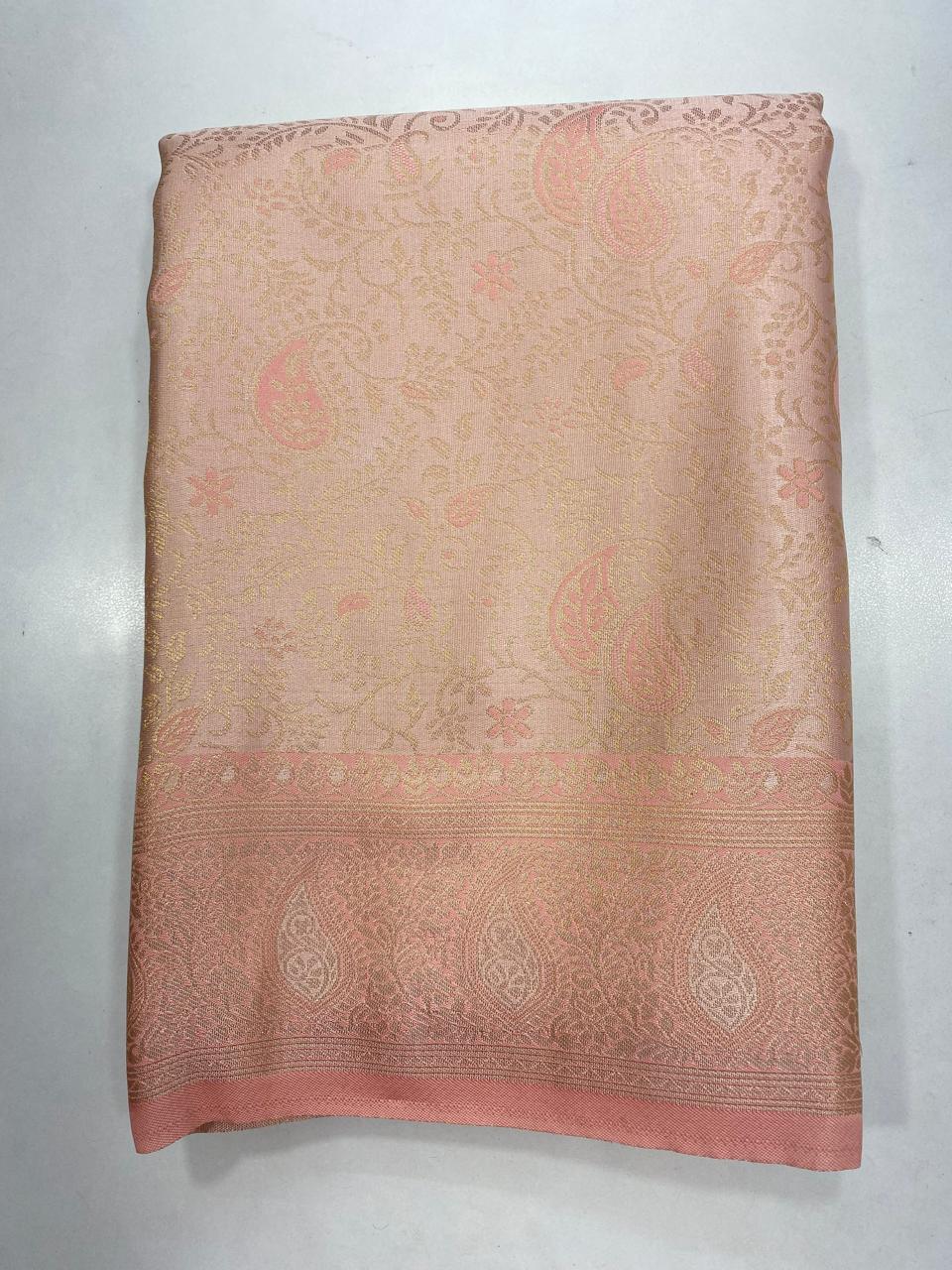 Semi Silk Tissue Broket Satin Saree (2787C)