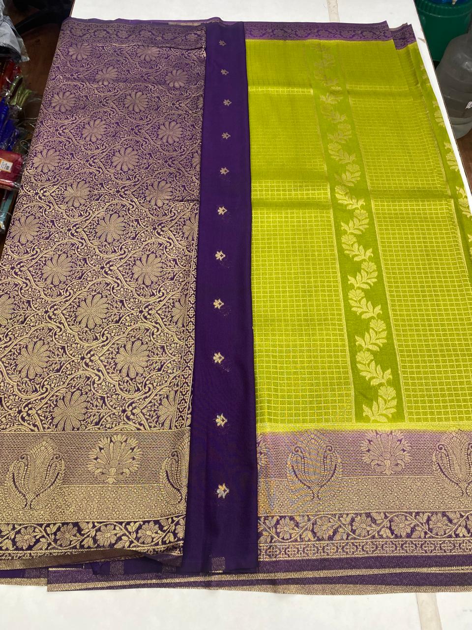 Georgette fancy butta saree (2945)