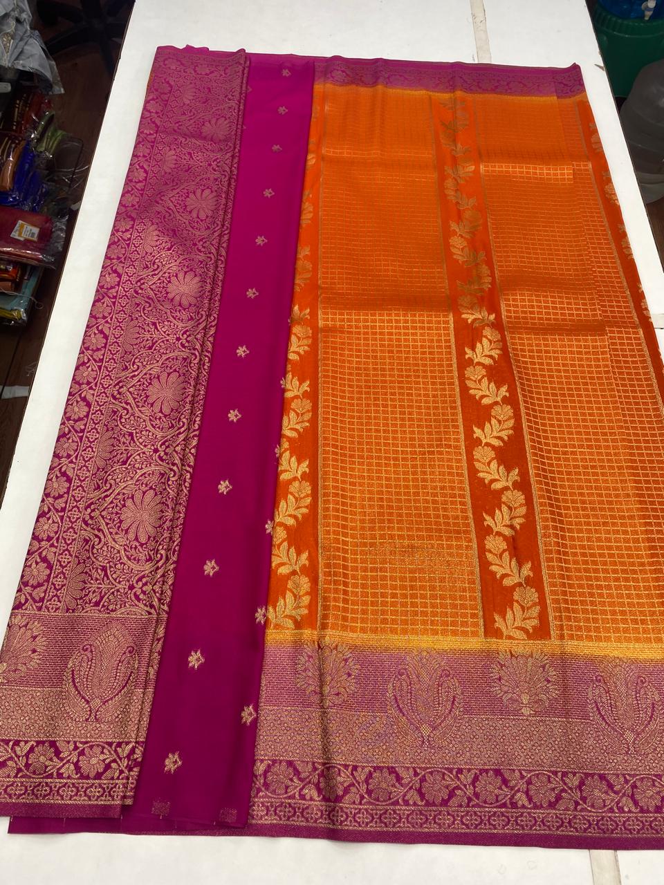 Georgette fancy butta saree (2945)