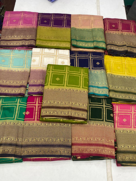 Khaddi Chinnon Checks Saree (2937C)