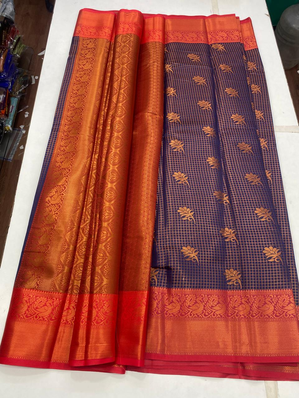 Semi Silk Broket Saree (2935B)