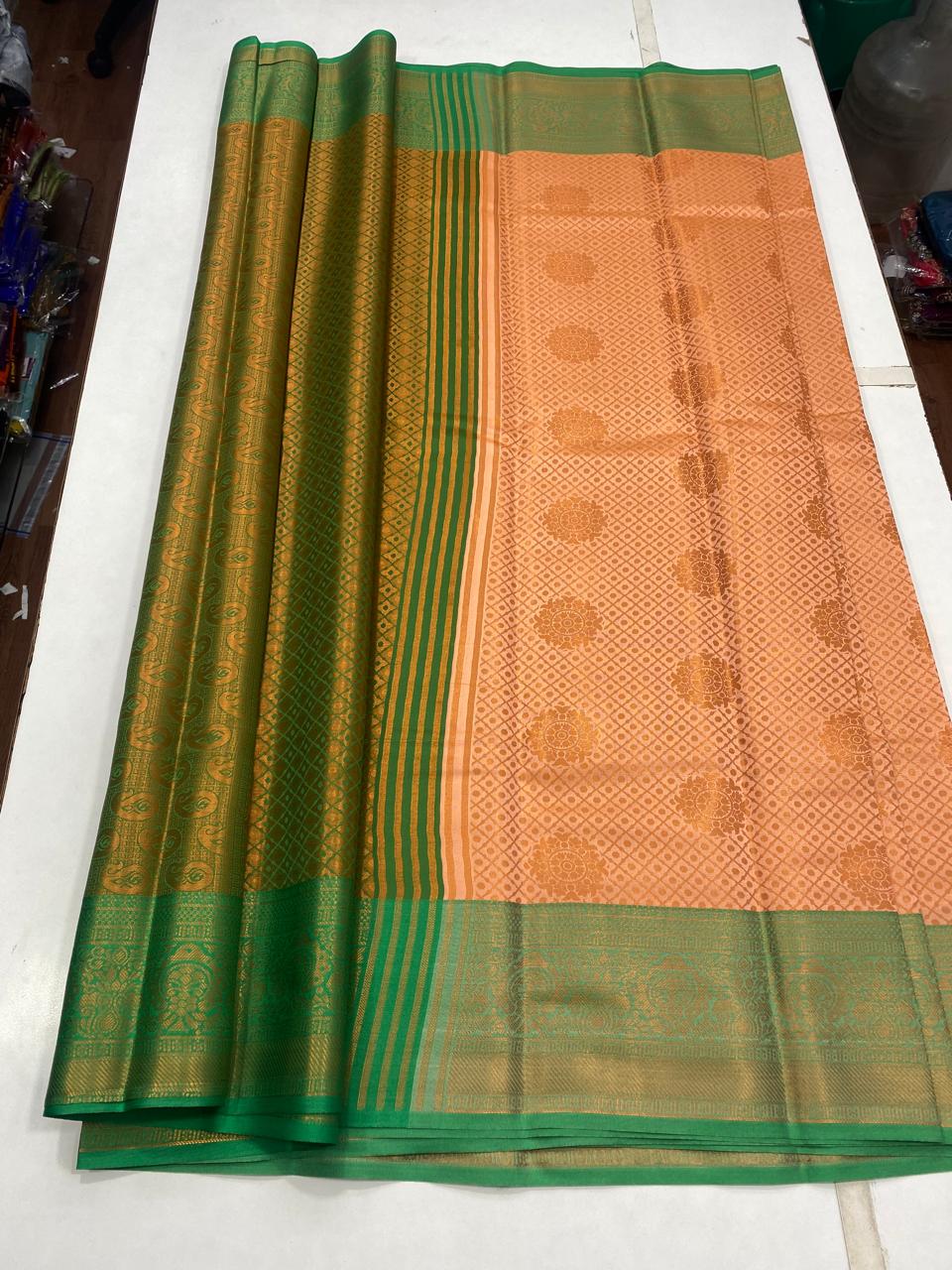 Semi Silk Broket Saree (2935C)