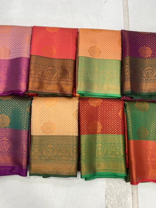 Semi Silk Broket Saree (2935C)
