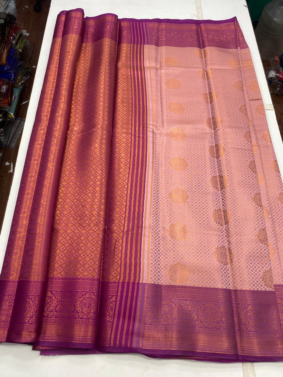 Semi Silk Broket Saree (2935C)
