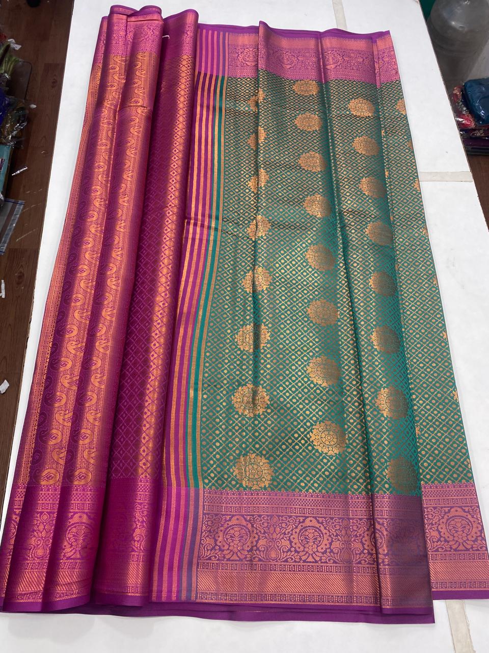 Semi Silk Broket Saree (2935C)