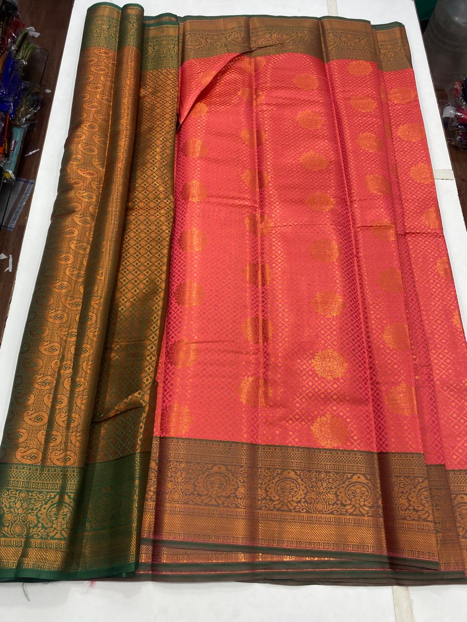 Semi Silk Broket Saree (2935C)