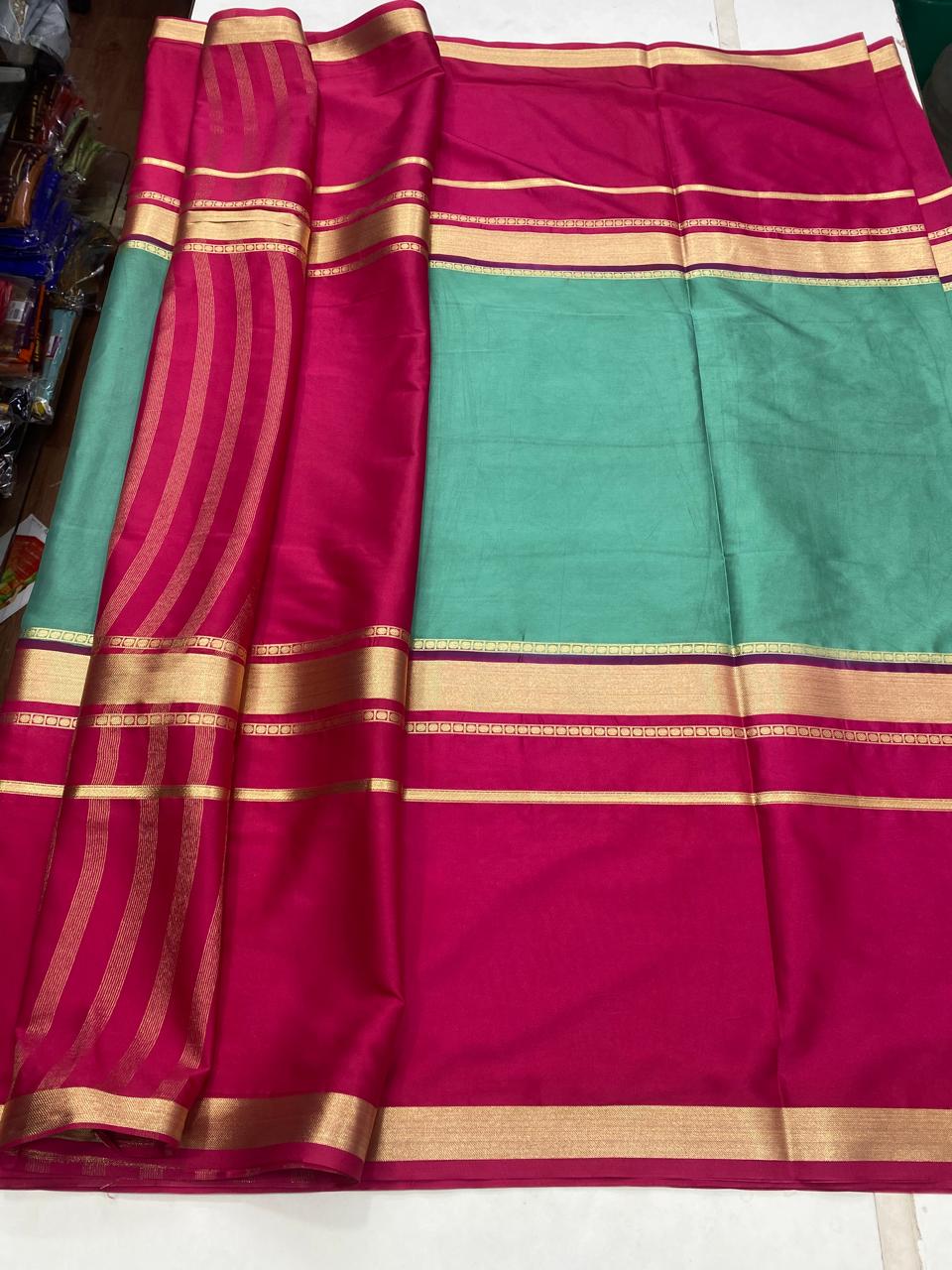 Mysore Crepe Big Border Saree (2851A)