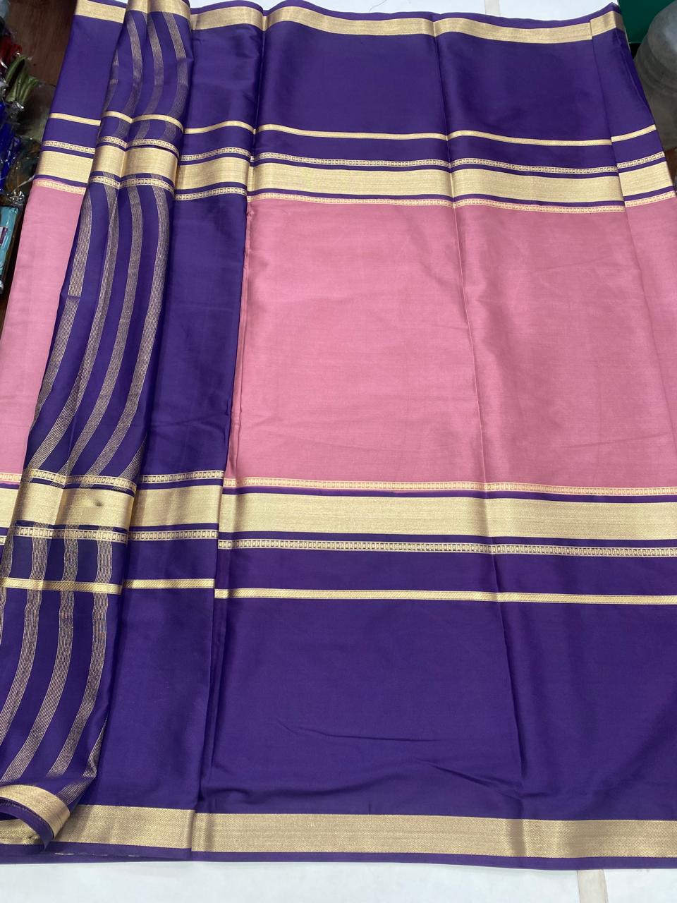 Mysore Crepe Big Border Saree (2851A)