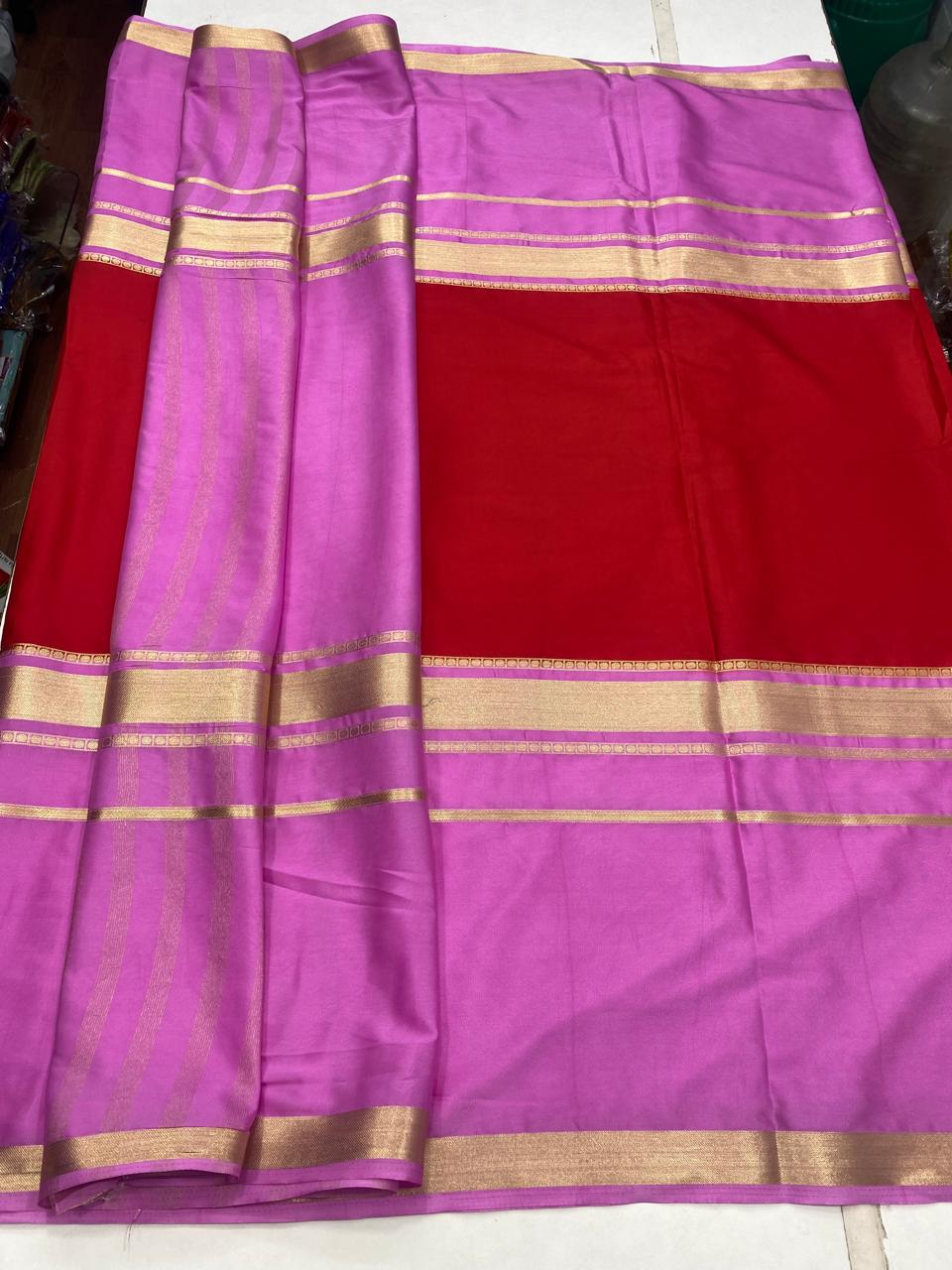 Mysore Crepe Big Border Saree (2851A)
