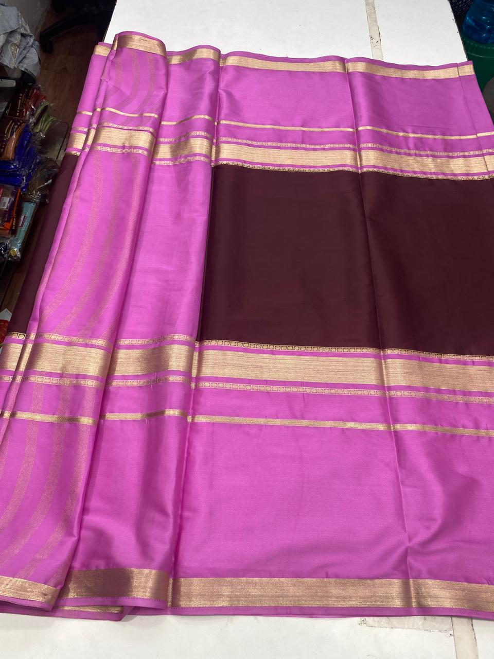 Mysore Crepe Big Border Saree (2851A)