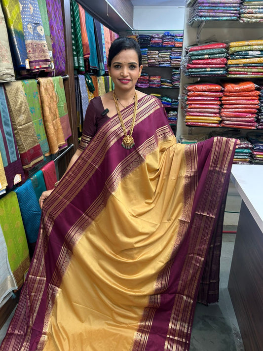 Mysore Crepe Bentex Border Saree ( 2960-R1 )