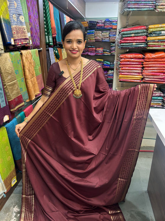 Mysore Crepe Chocolate Saree (2956)