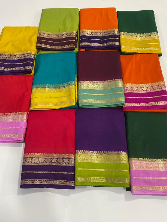 Mysore Crepe Zari Border Saree (2983)