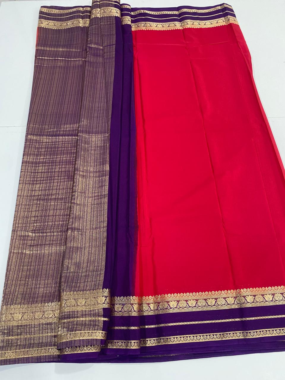 Mysore Crepe Zari Border Saree (2983)