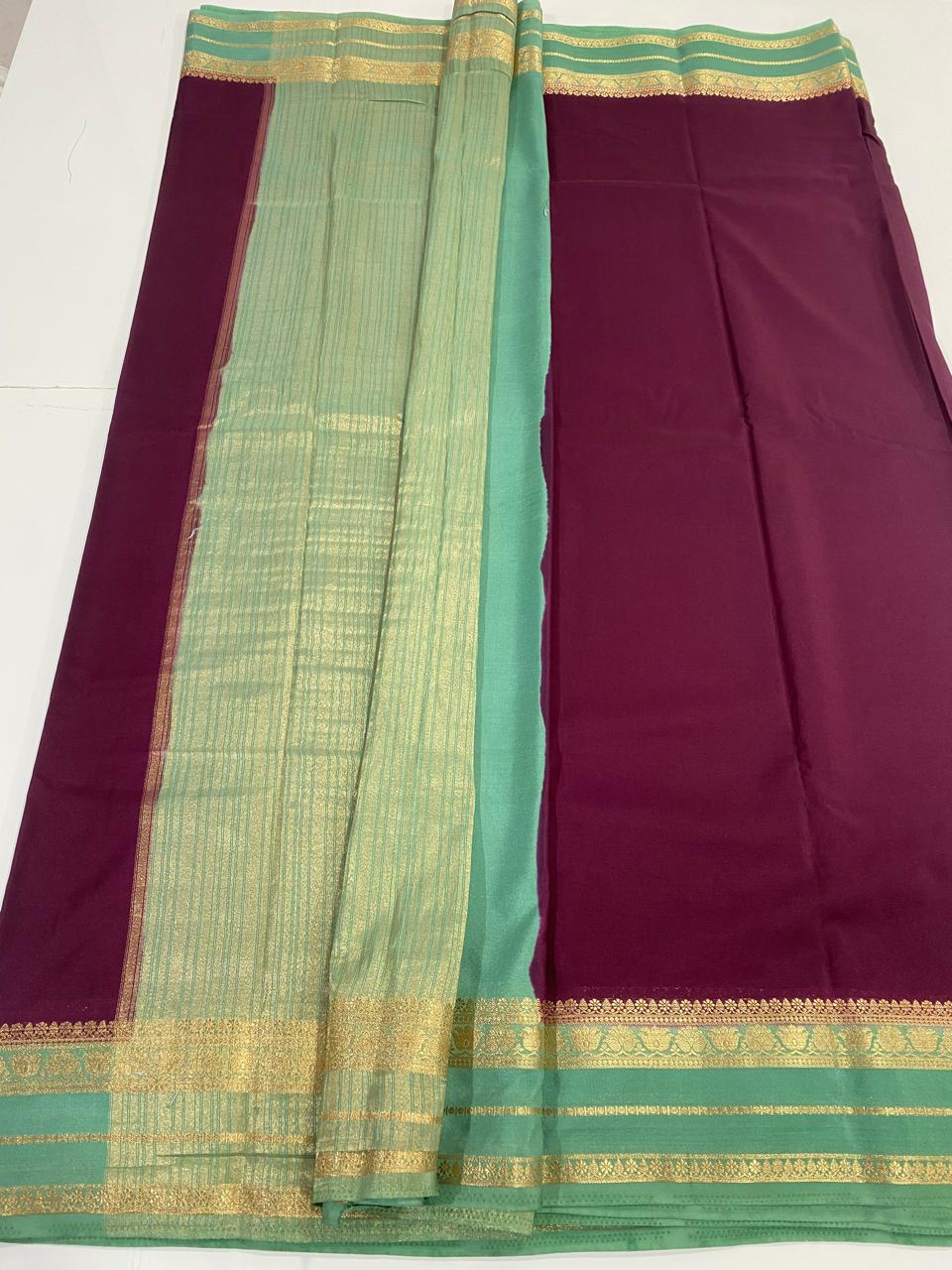 Mysore Crepe Zari Border Saree (2983)