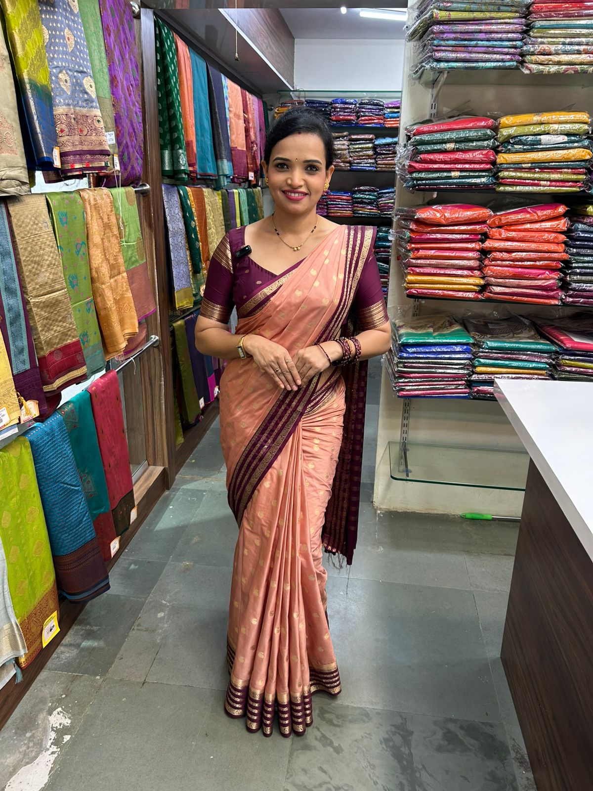 Mysore Crepe Butta Saree (2965A)