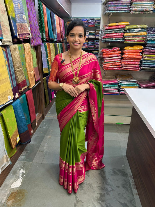 Mysore Crepe Bentex Border Saree (2977)