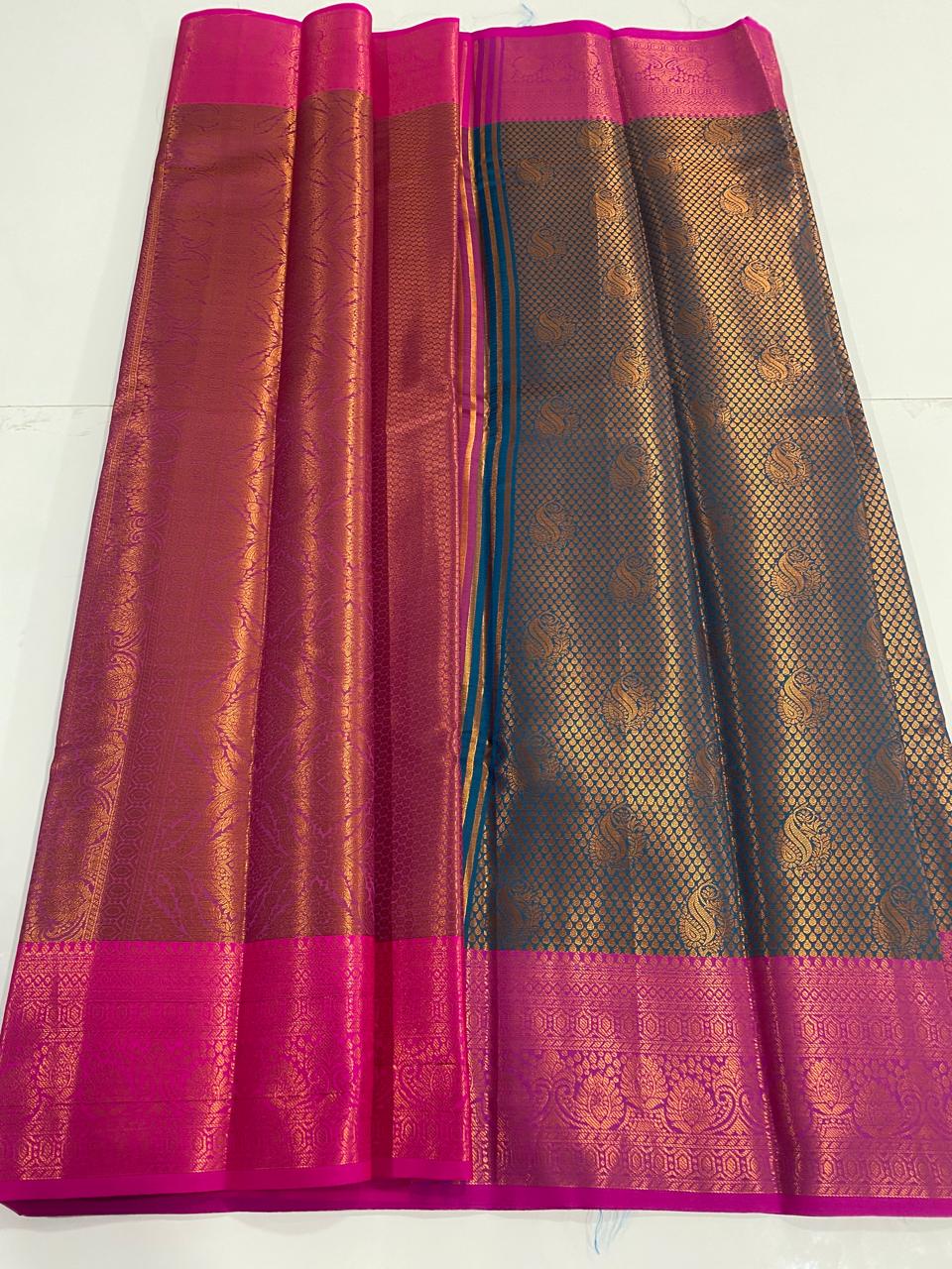 Semi Silk Broket Saree (2989A)