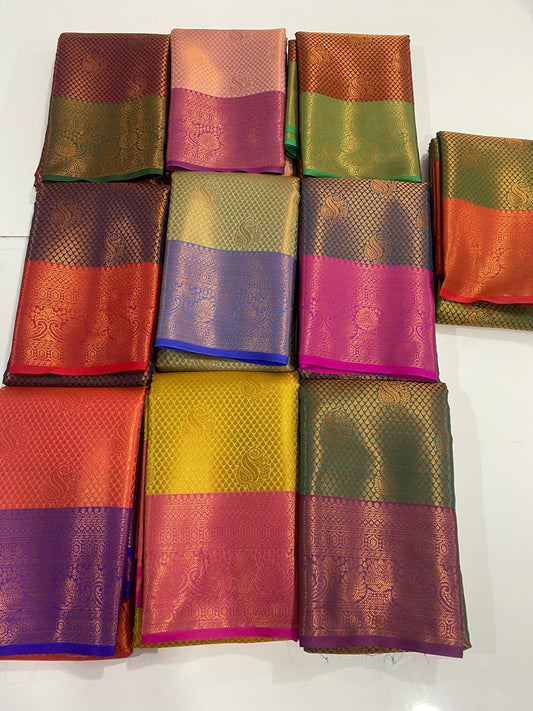 Semi Silk Broket Saree (2989A)
