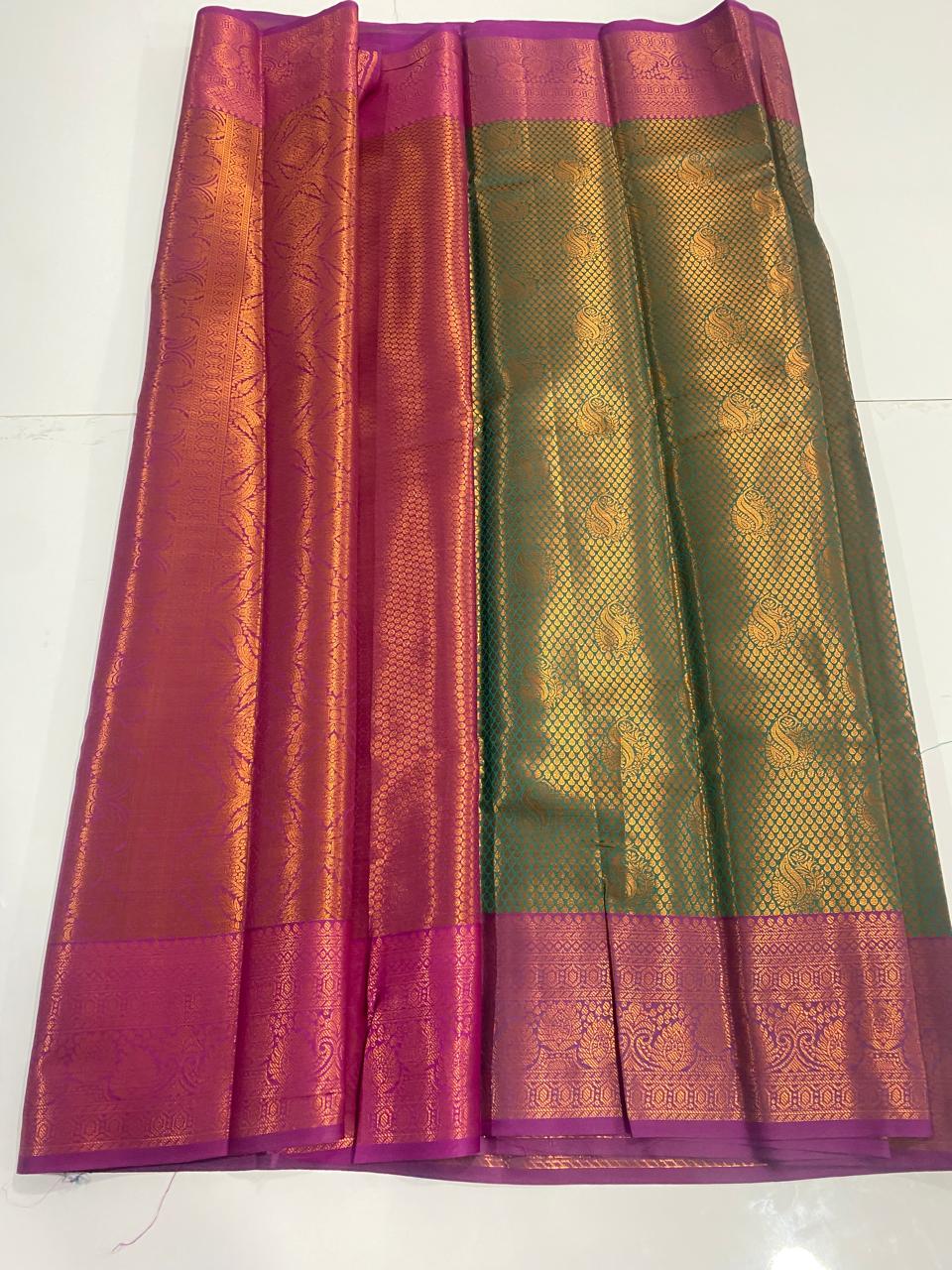 Semi Silk Broket Saree (2989A)