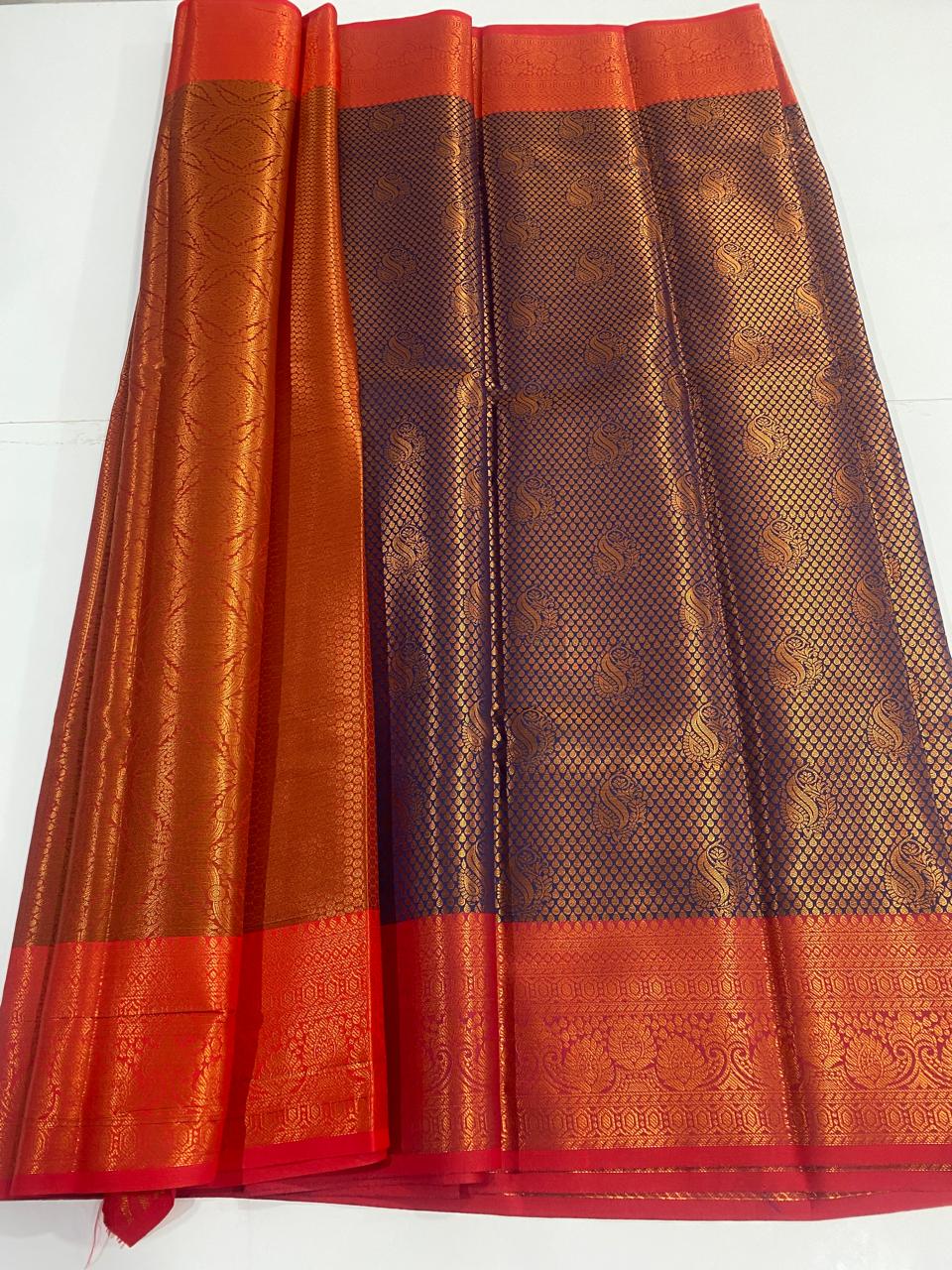 Semi Silk Broket Saree (2989A)