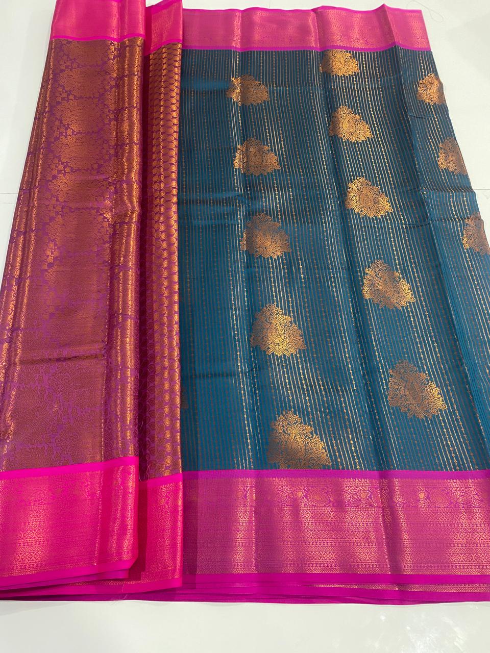 Semi Silk Broket Saree (2989B)