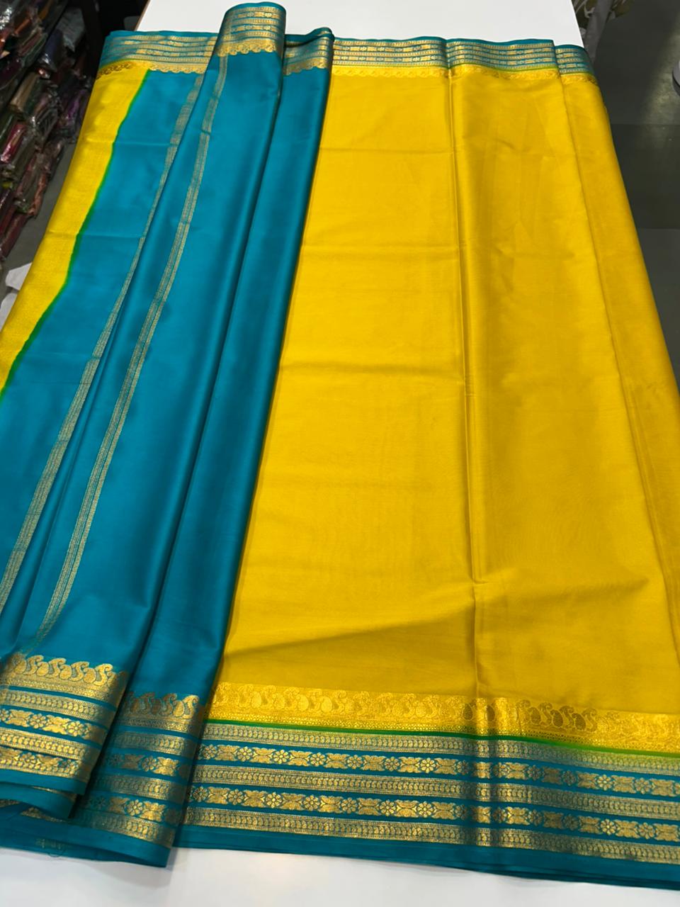 Crepe Plain Saree With Contrast Plain Blouse (2426B)