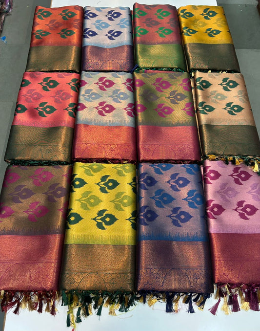 Meena Flower Butta Shimmer Saree (2442A)