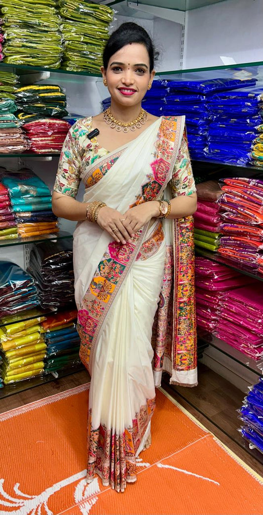 Pashmeena Off White Saree (2565A)
