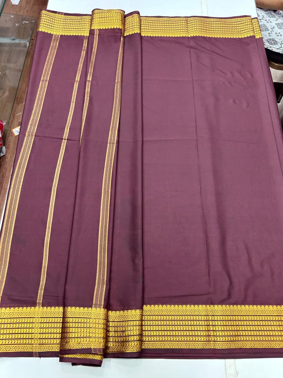 Mysore Crepe Chocolate Saree (2563D)