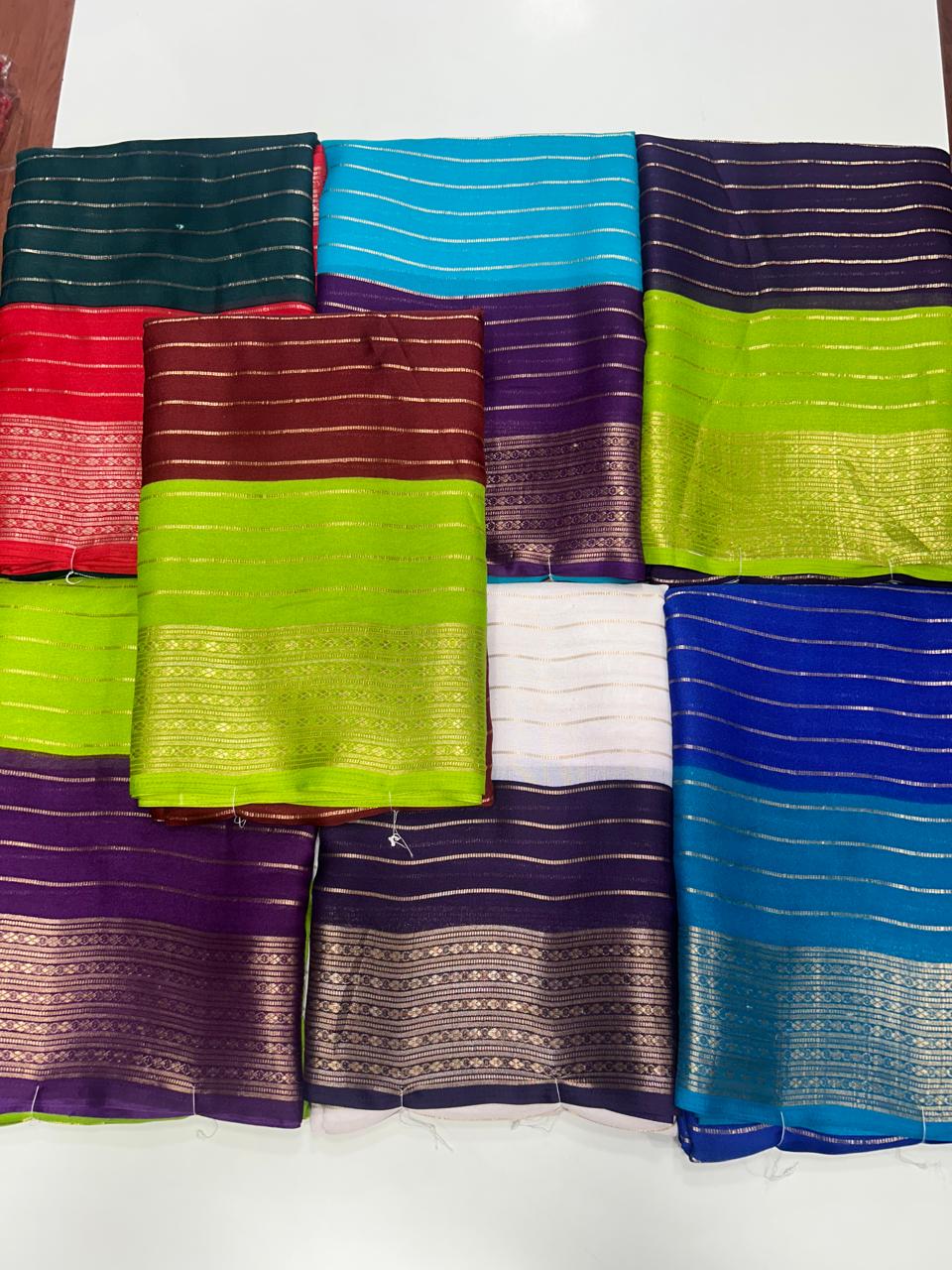 Georgette 2D Lines Saree (2665)