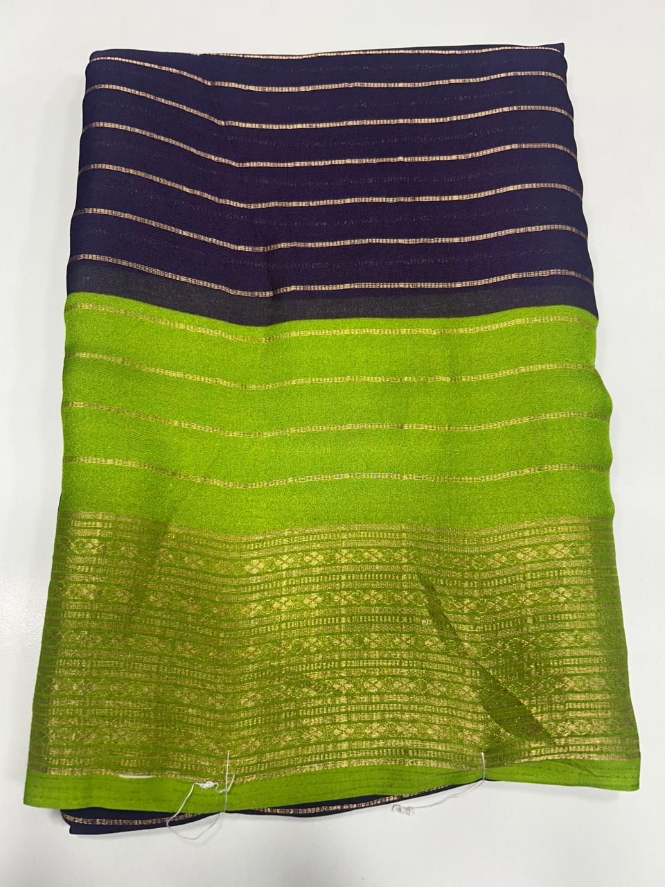 Georgette 2D Lines Saree (2665)