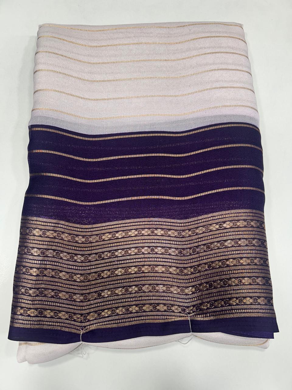 Georgette 2D Lines Saree (2665)