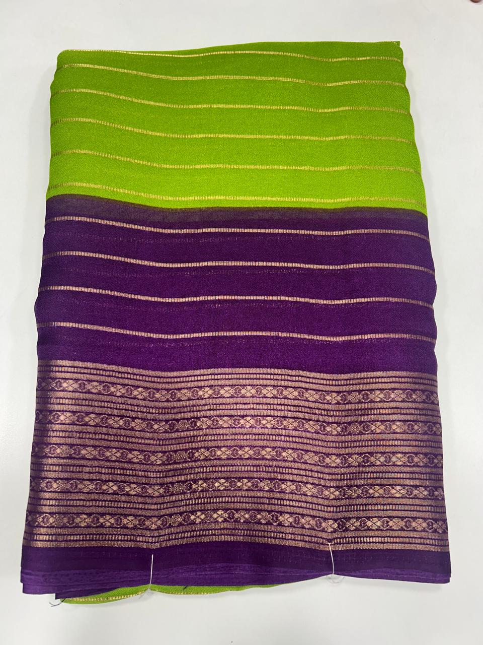 Georgette 2D Lines Saree (2665)