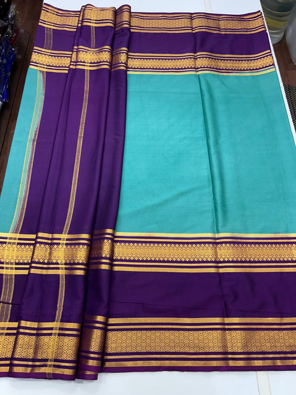 Mysore Crepe 2D Pista Saree (2707D)