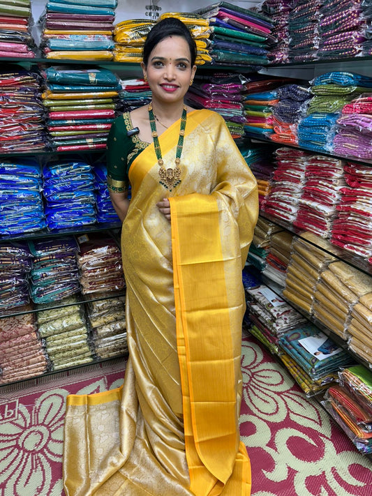 Semi Silk Gold Brocket Saree (2717)