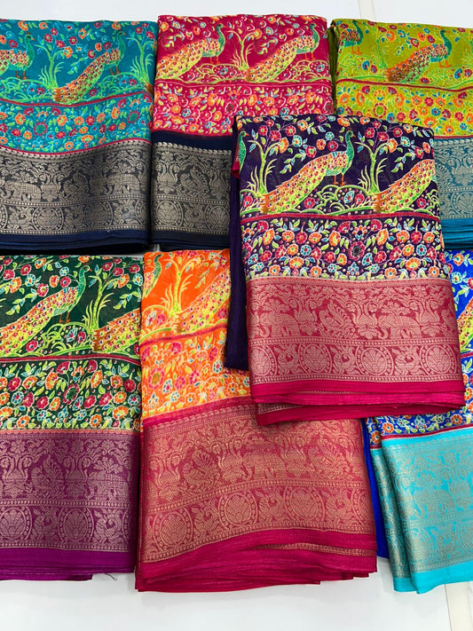 Fancy Pashmeena Print Saree (2737)