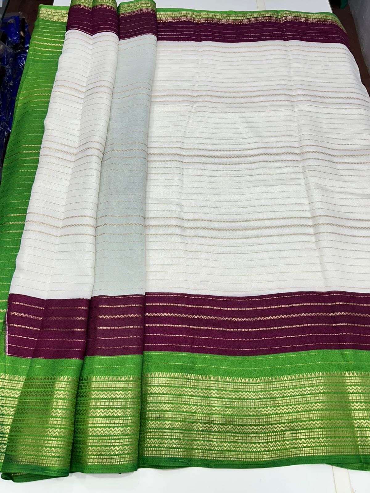 Fancy Georgette Zari Lines Saree (2308B)