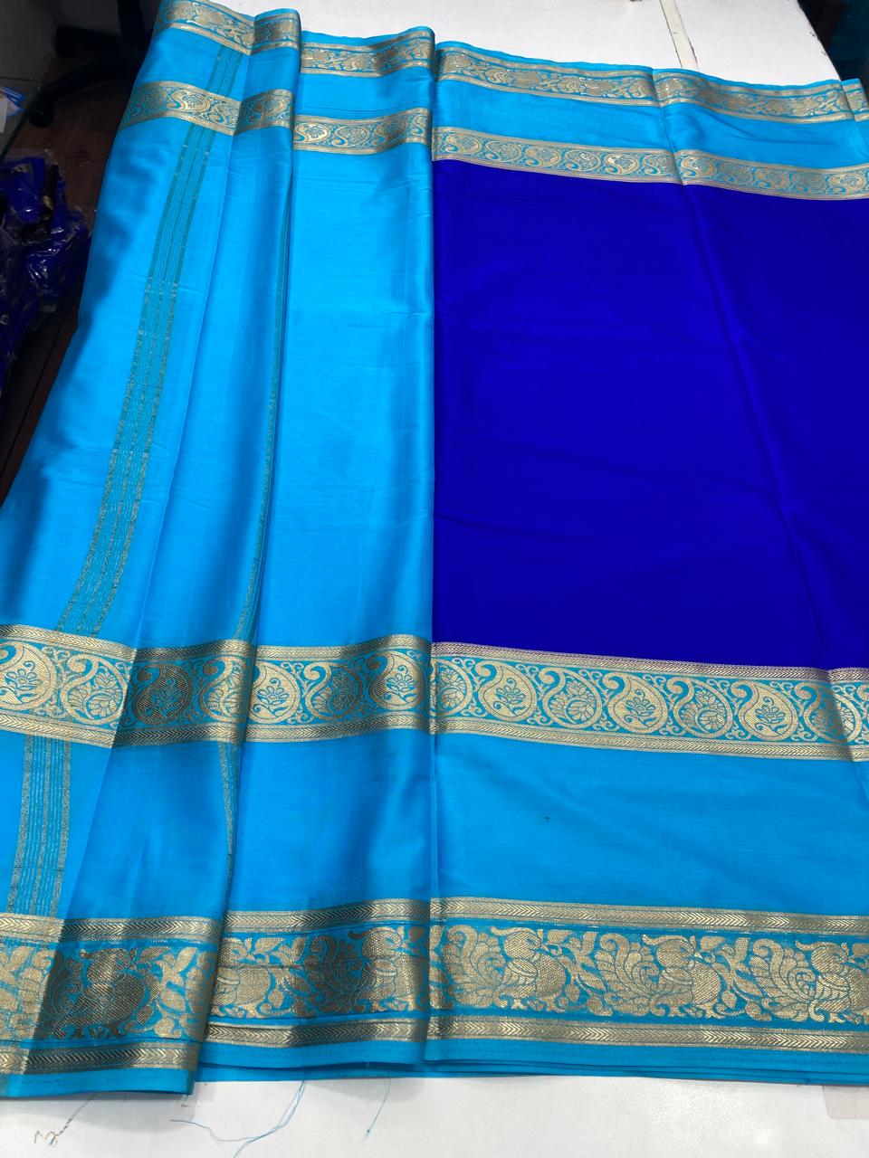 Mysore Crepe Big Border Saree (2757D)