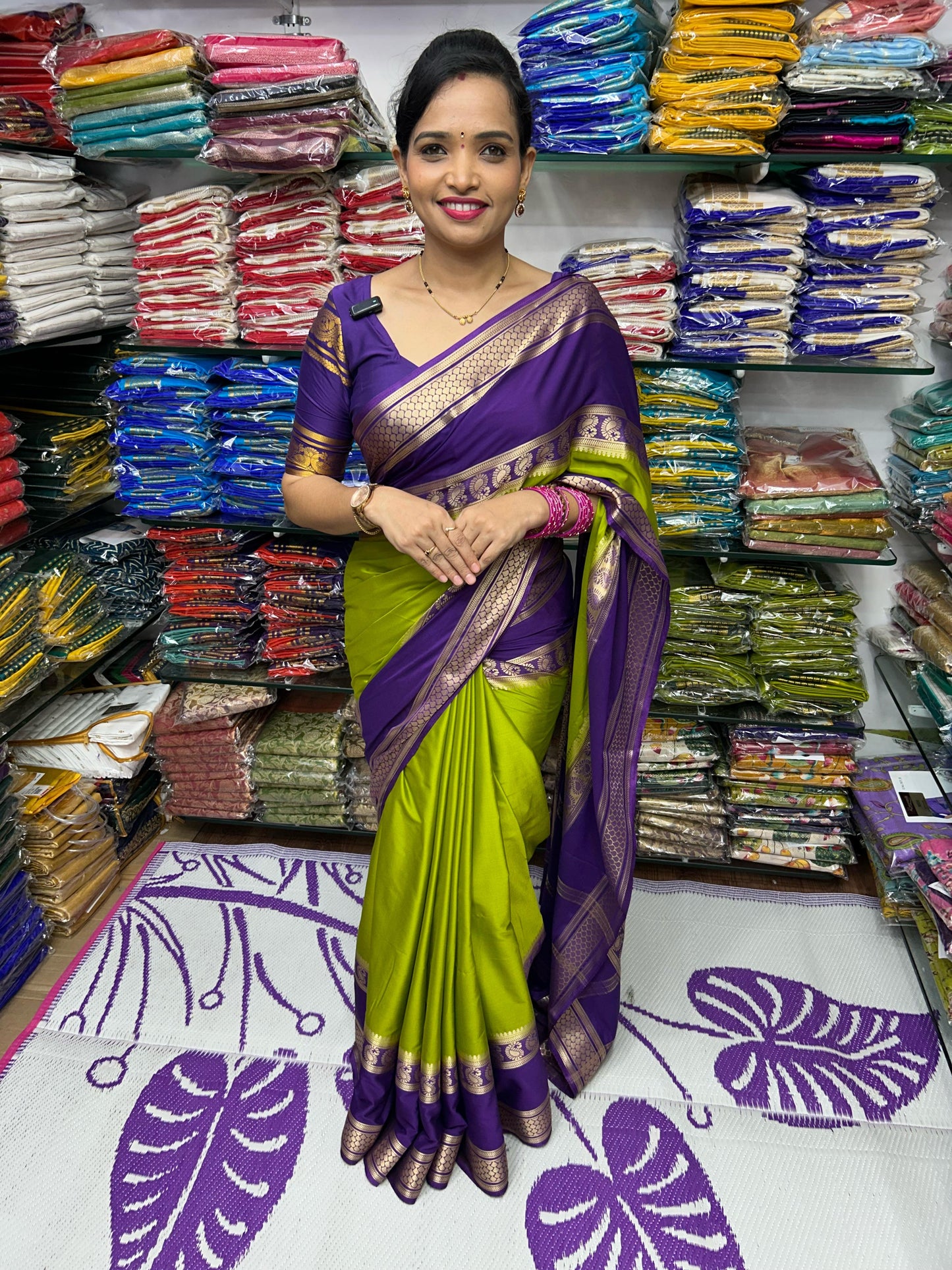 Mysore Crepe Big Border Saree (2765A)