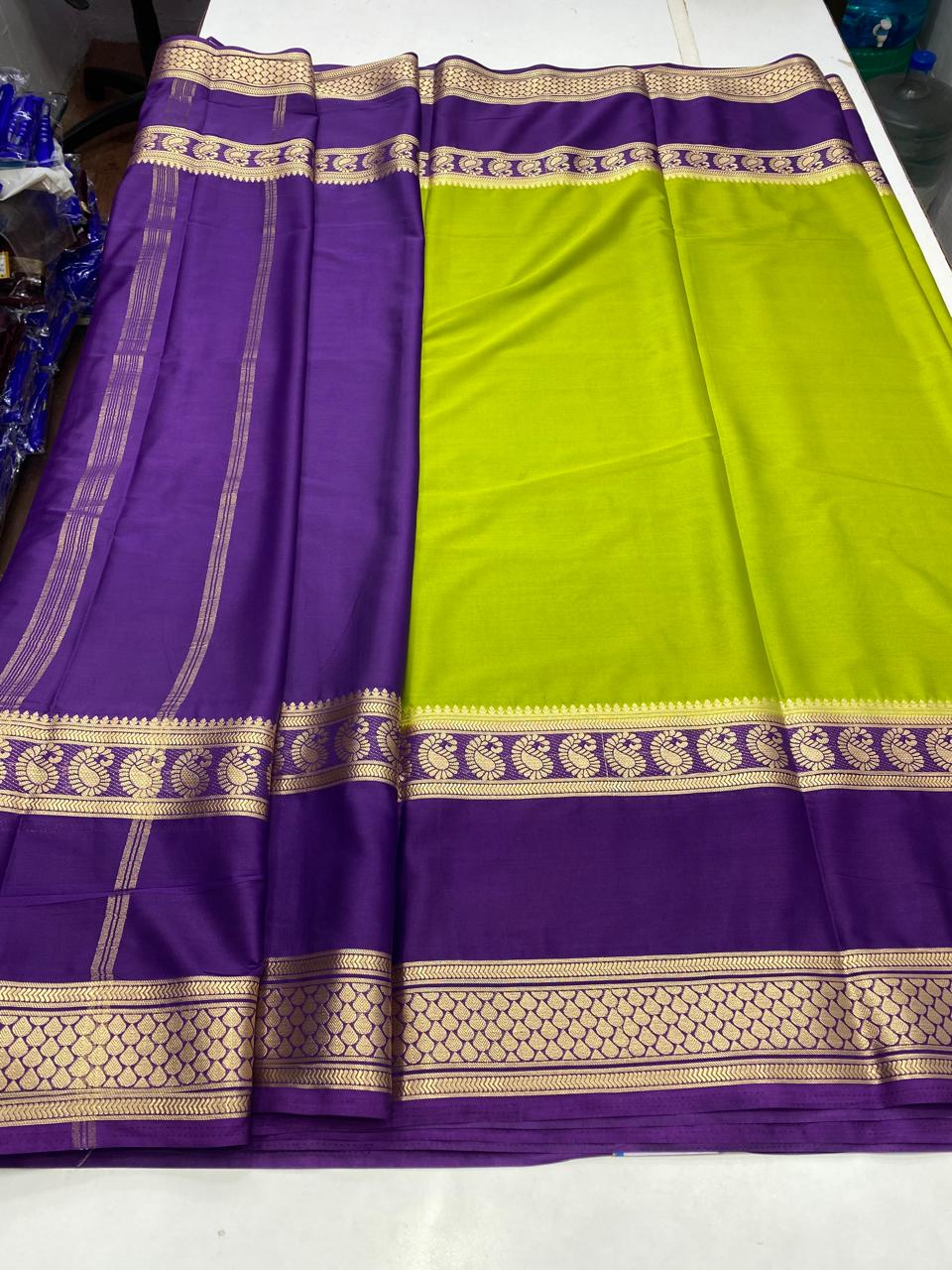 Mysore Crepe Big Border Saree (2765A)