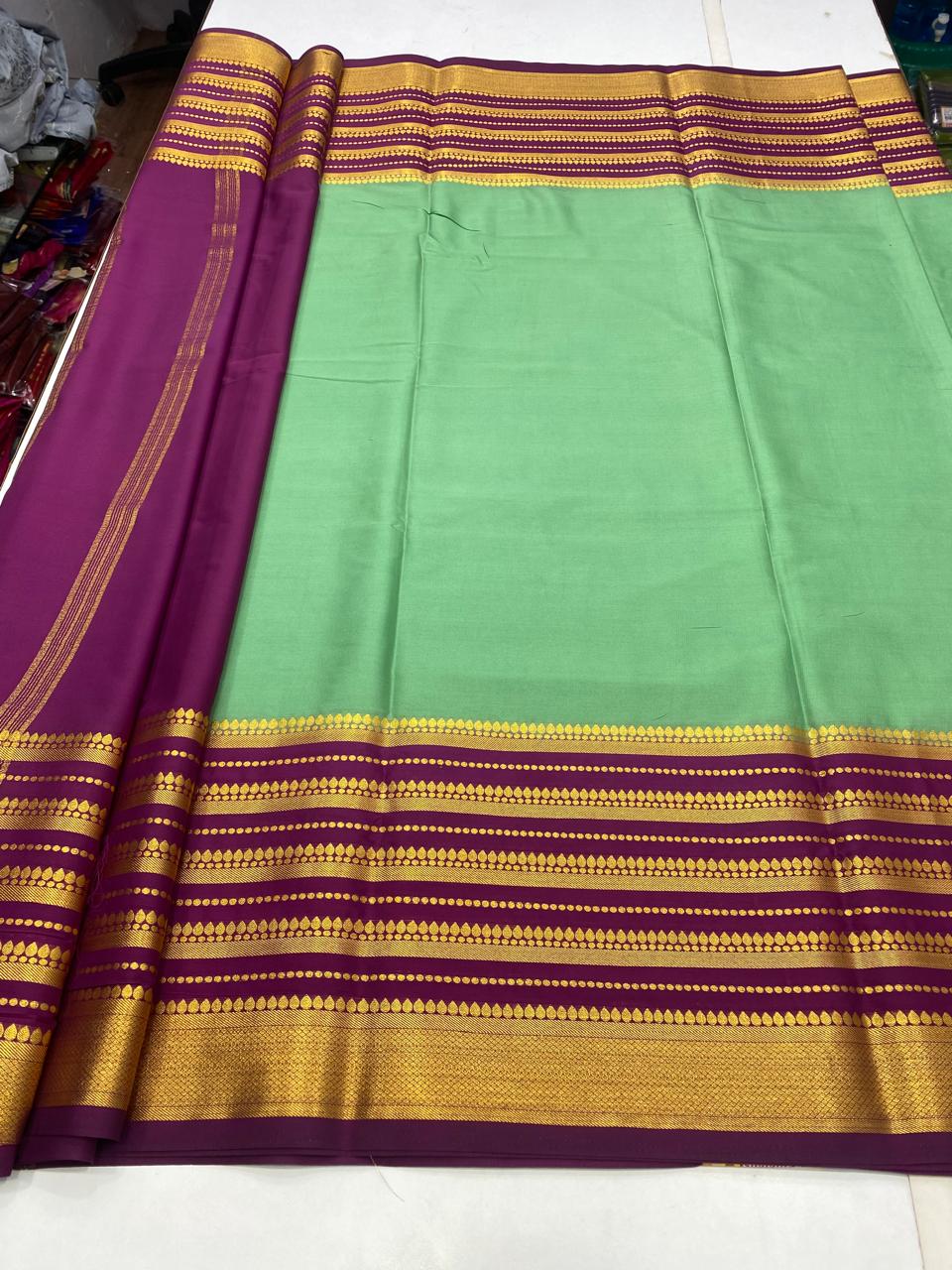 Mysore Crepe Big Border Saree(2789B)