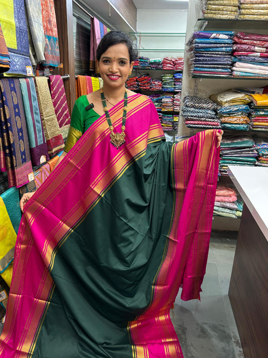 Mysore Crepe Big Border Saree (2846B)